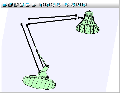 image 3D d’une lampe dans l’interface du logiciel