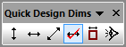 icône pour afficher et masquer les cotations personnalisées depuis la barre d’outils Quick Design