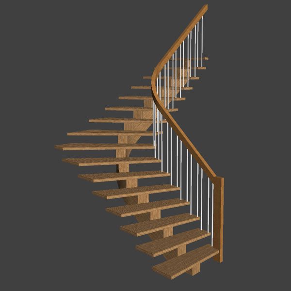 modèle d’escalier à crémaillère centrale