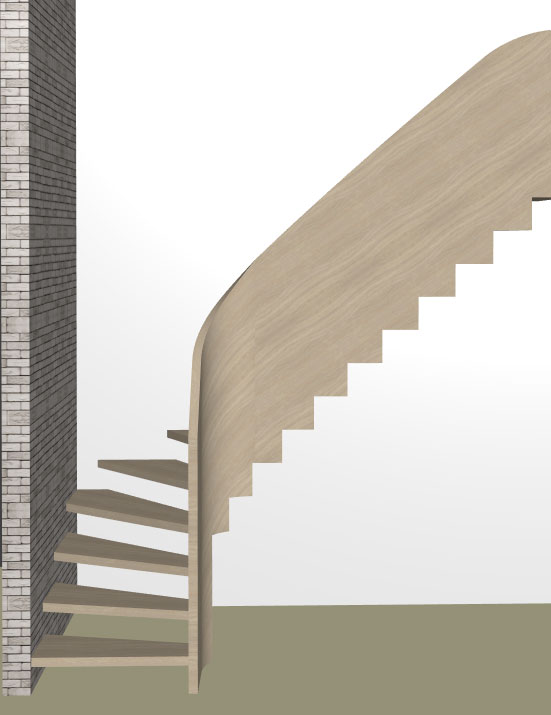 modèle d’escalier à quart tournant