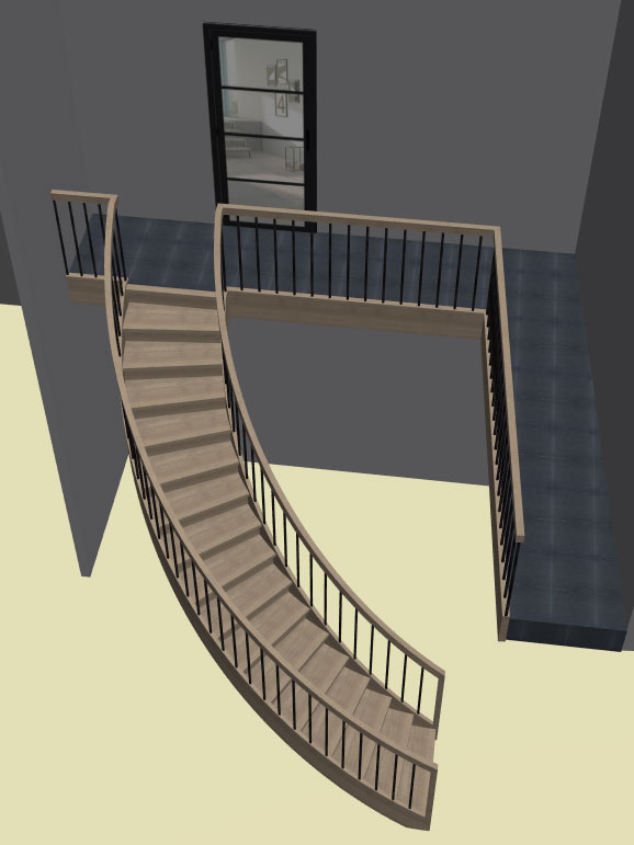 modèle d’escalier avec palier