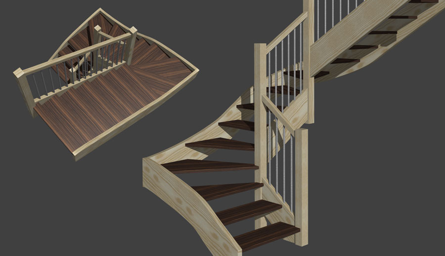 modèle d’escalier en 3d