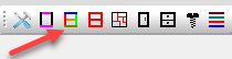une flèche rouge indique l’icône de la sous-méthode des styles de matériaux dans la barre d’outils des bibliothèques Quick Design