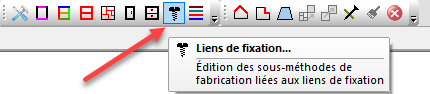 l’icône Liens de fixation est mise en évidence dans la barre d’outils des bibliothèques Quick Design